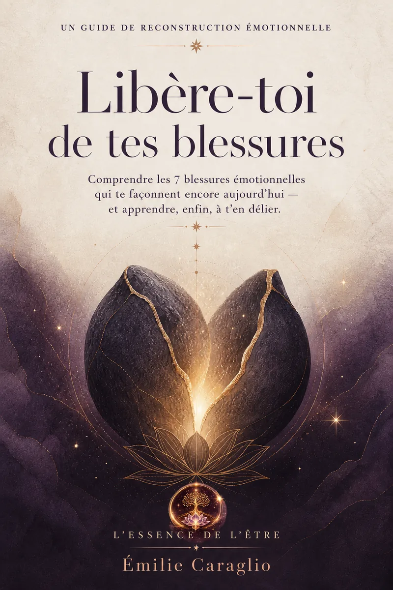 Couverture de l'ebook « Libère-toi de tes blessures » — comprendre les 7 blessures émotionnelles et leur effet sur tes relations et tes choix.
